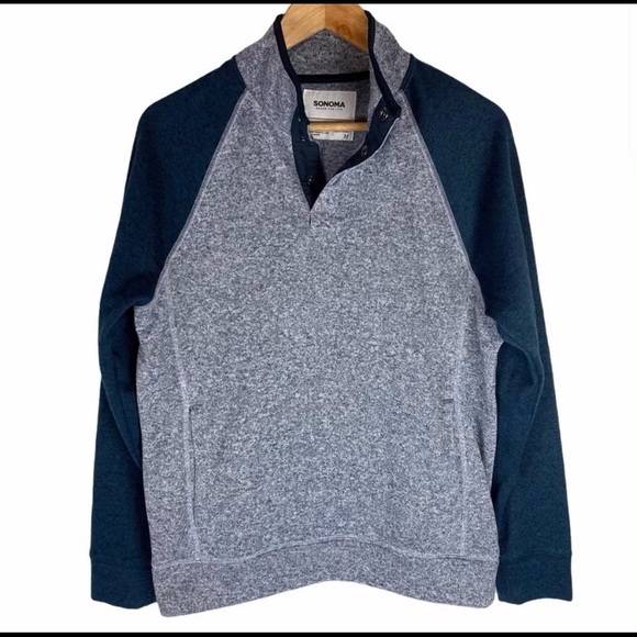 SONOMA Pullover Snap Cozy Sweater | M - Picture 2 of 11